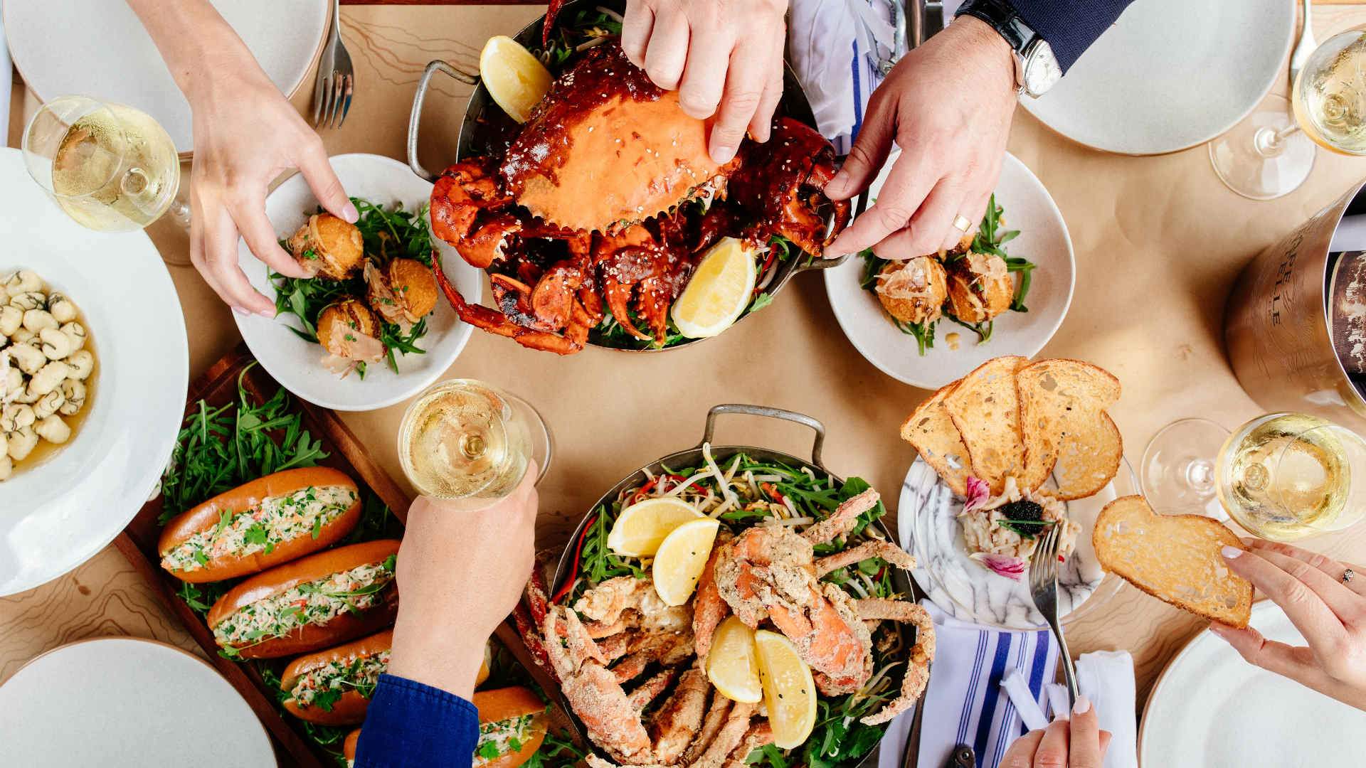 a seafood feast at Kingsleys Wooloomooloo