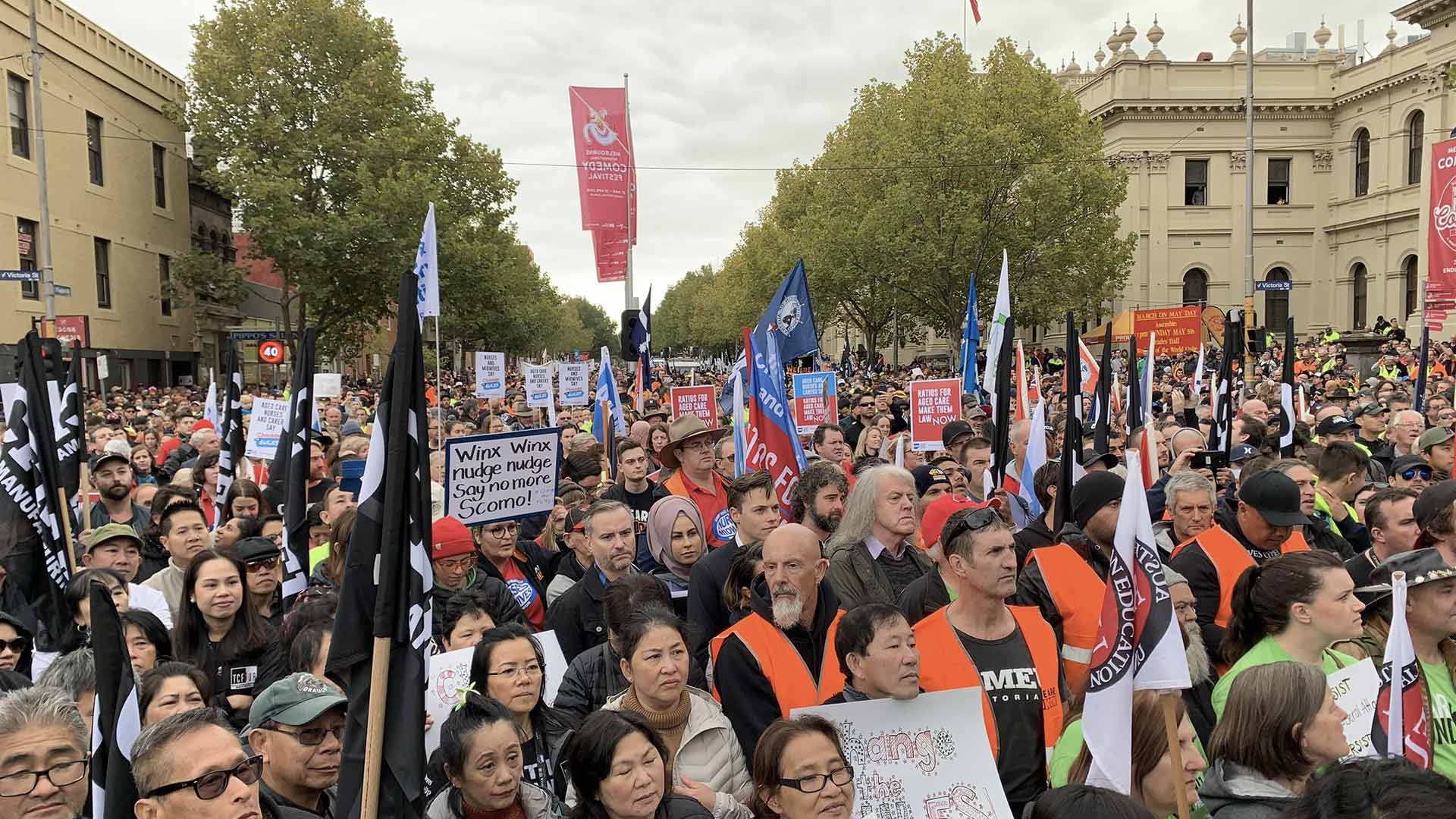 A Union Rally of Thousands of Protestors Has Shutdown Melbourne's CBD