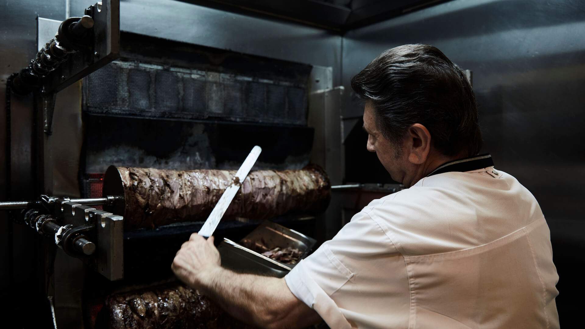 Meat on the grill at Stalactites - Greek Melbourne in Melbourne.