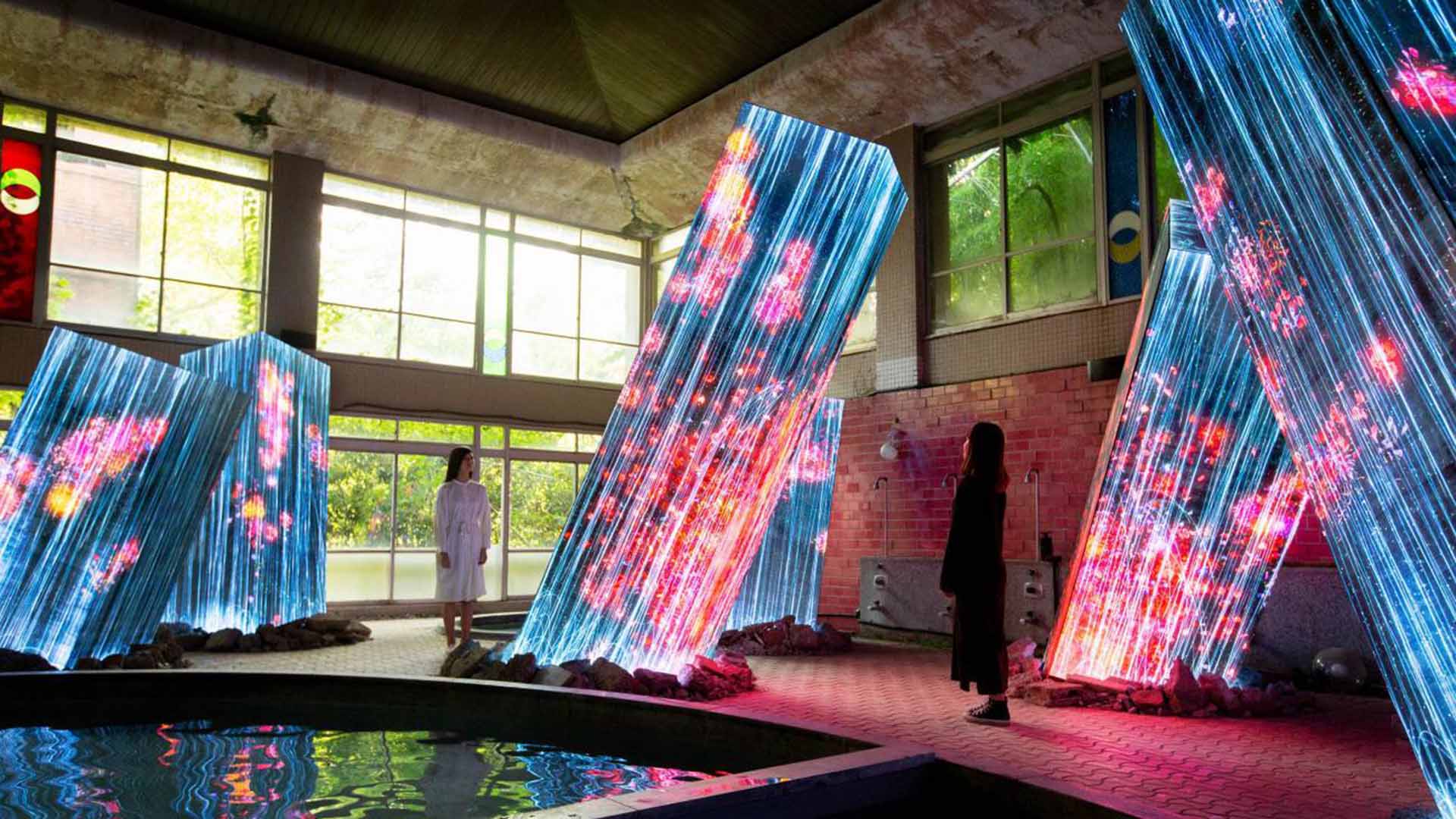 This Eye-Popping Installation Turns Japanese Hot Springs Into a Vivid Interactive Art Playground