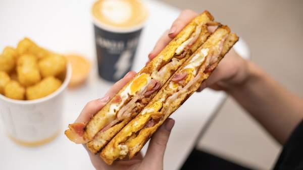 Bacon and egg toasted sandwich