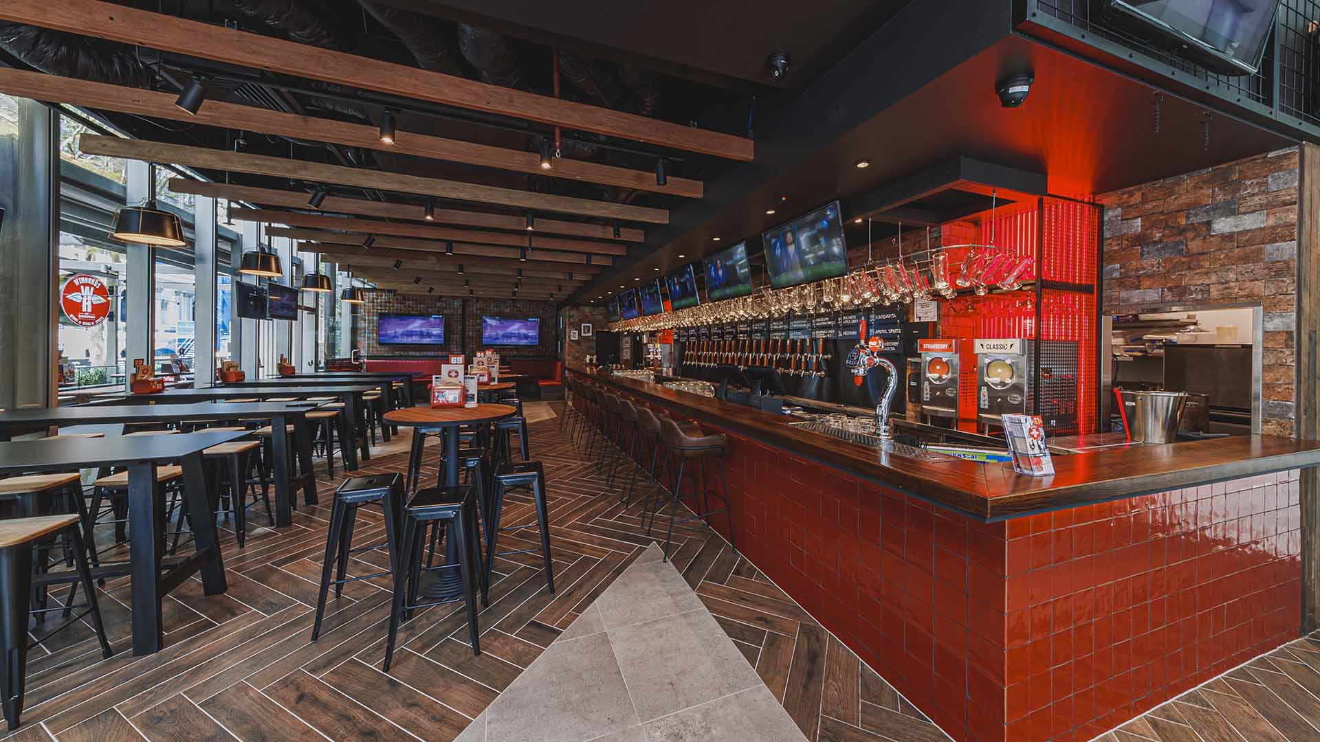 the large bar space at Winghaus - - one of the best sports bars in Brisbane