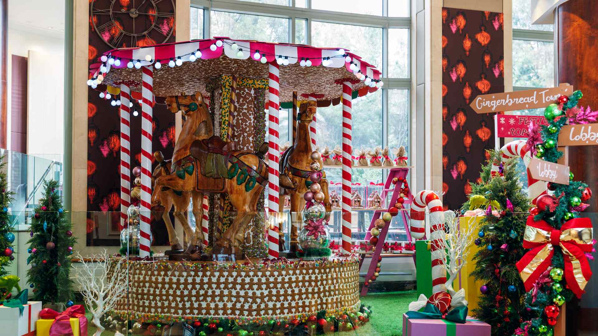 Shangri-La Hotel's Giant Gingerbread Carousel and Festive High Tea