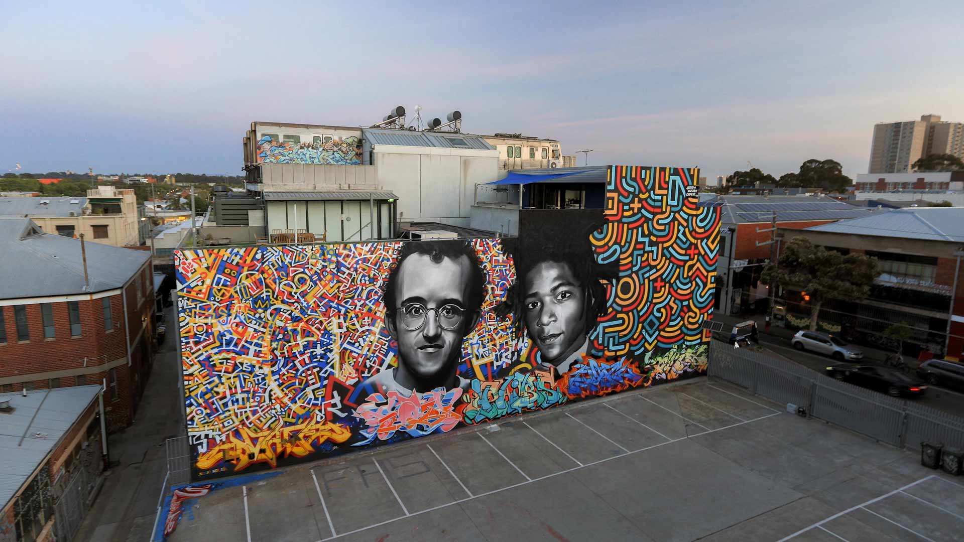 Collingwood Has a New 30-Metre-Wide Mural Dedicated to Keith Haring and Jean-Michel Basquiat