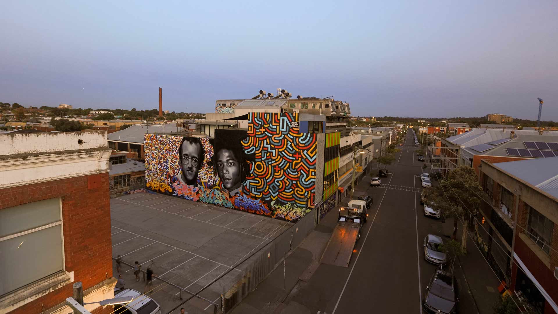 Collingwood Has a New 30-Metre-Wide Mural Dedicated to Keith Haring and Jean-Michel Basquiat