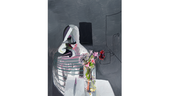 Ben Quilty painting 'Flowers for Heba' 2016