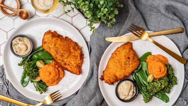 Chicken Schnitzel on plates