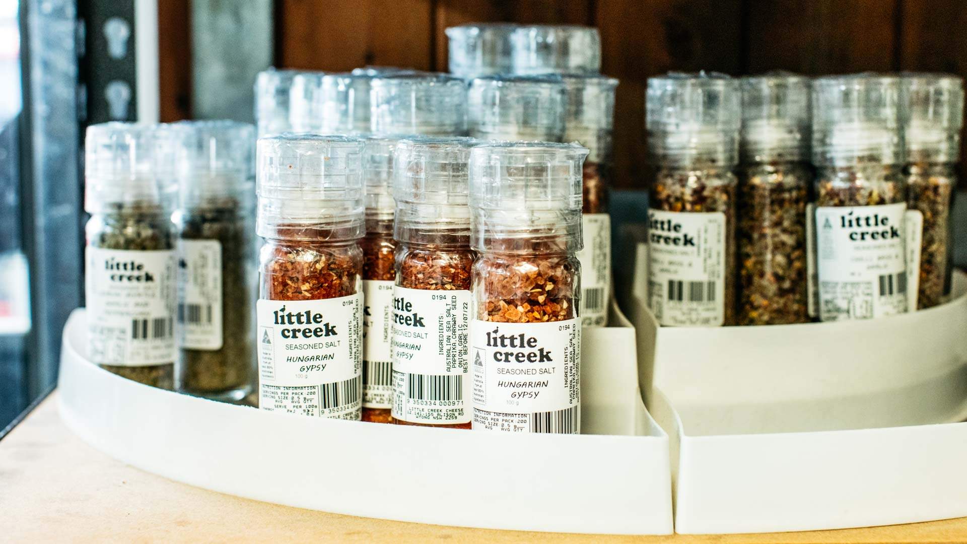 Spices in plastic containers