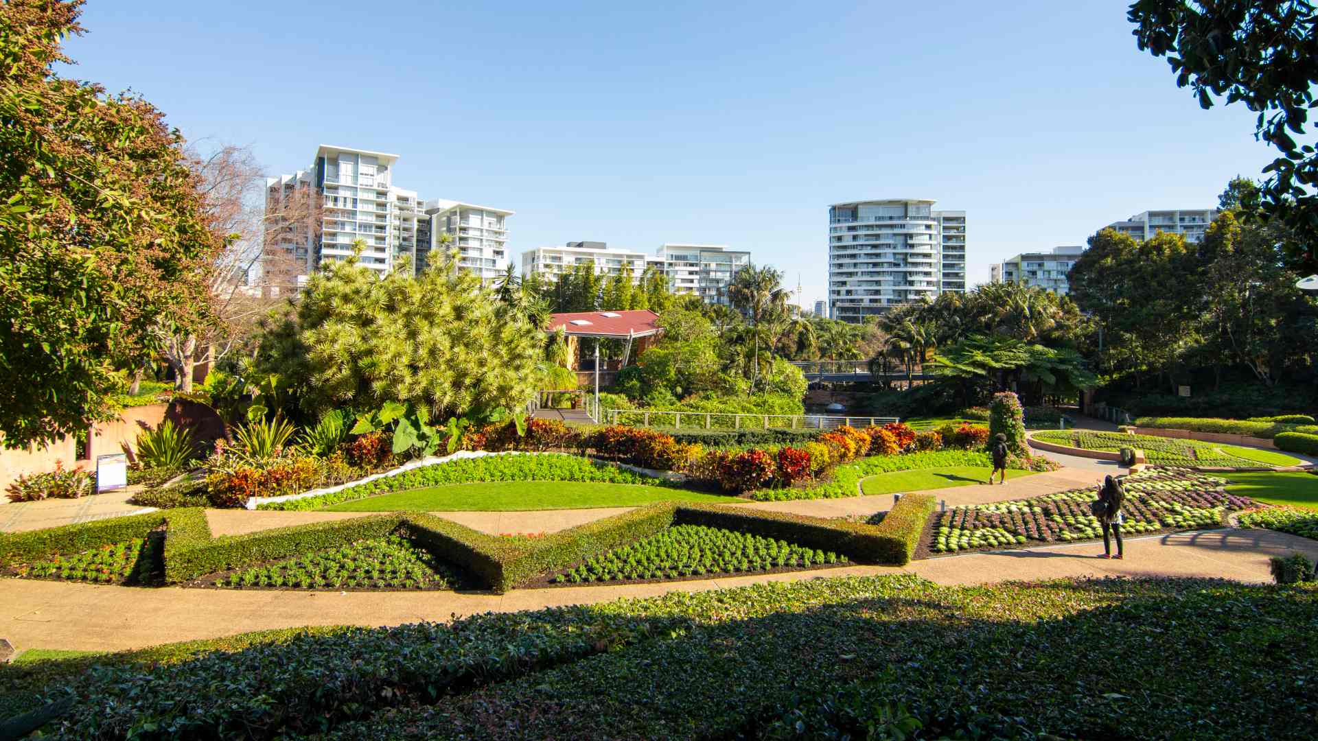 People walking through Roma Street Parklands Brisbane