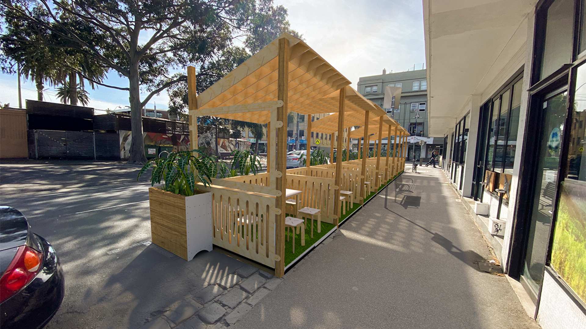 Sister of Soul Has Unveiled Plans to Transform Parking Spaces Into Curbside Dining