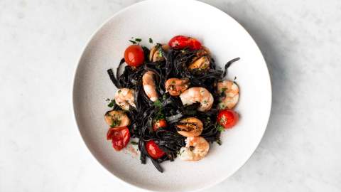 prawns on a plate at Love Fish in Sydney - Sydney seafood restaurant.