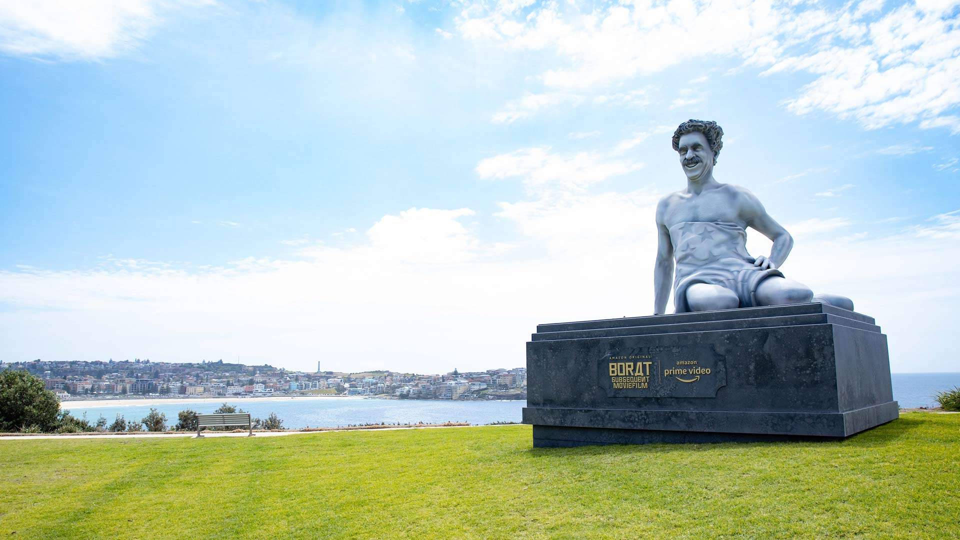 A Very Nice Statue of Borat Has Popped Up at Bondi Beach for 24 Hours
