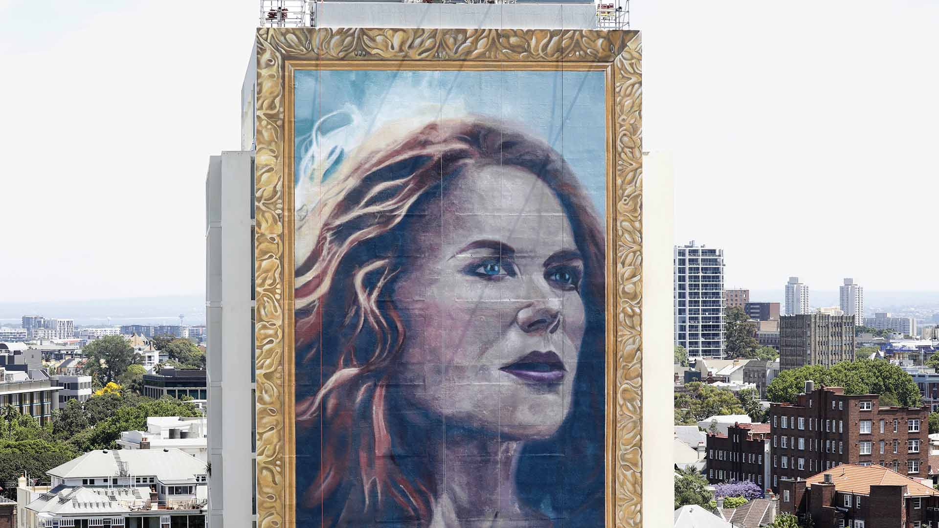 A Towering 18-Storey Painting of Nicole Kidman Has Temporarily Popped Up in Sydney