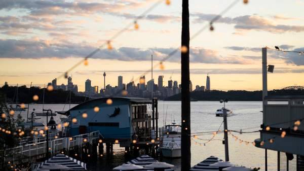 Scenic views across Sydney Harbour to the Sydney CBD from Watsons Bay Boutique Hotel, Watsons Bay