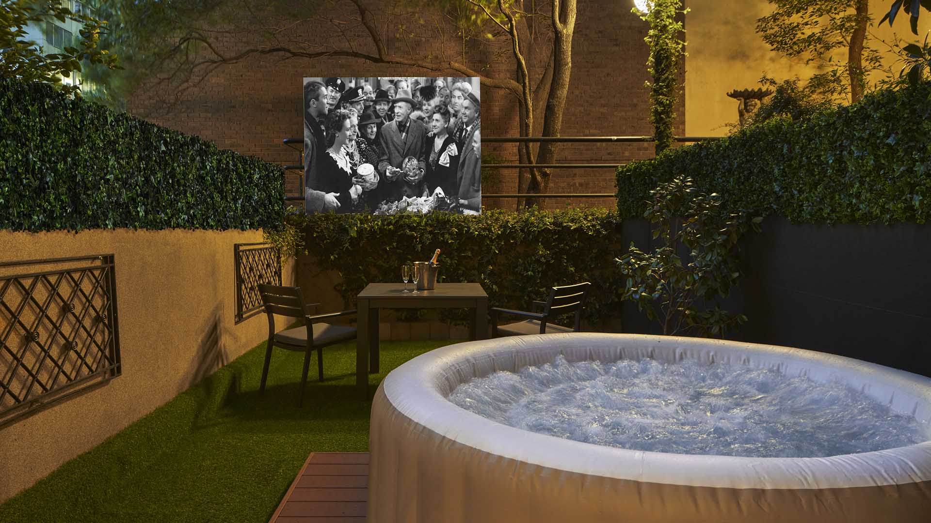 This Melbourne Hotel Has Added a Hot Tub and Outdoor Cinema in a Private Courtyard to Your Next Staycation