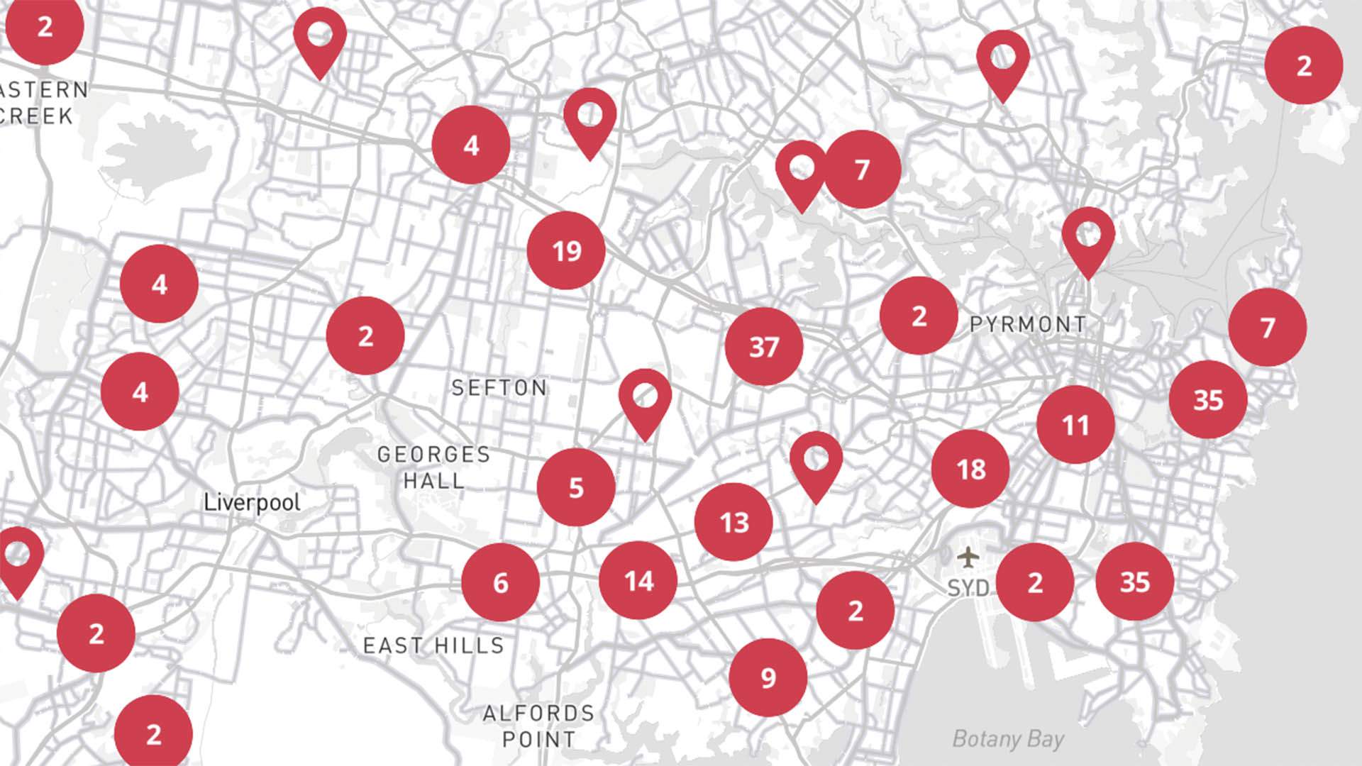 These Handy Interactive Maps Show Nsw S Covid 19 Cases By Postcode And Location Concrete Playground