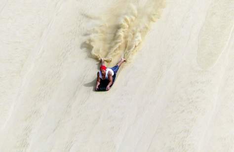 Sandboarding in Cunnamulla