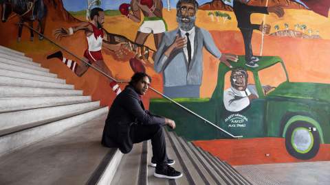 A New Mural By Archibald Prize Winner Vincent Namatjira Has Been Unveiled in Circular Quay