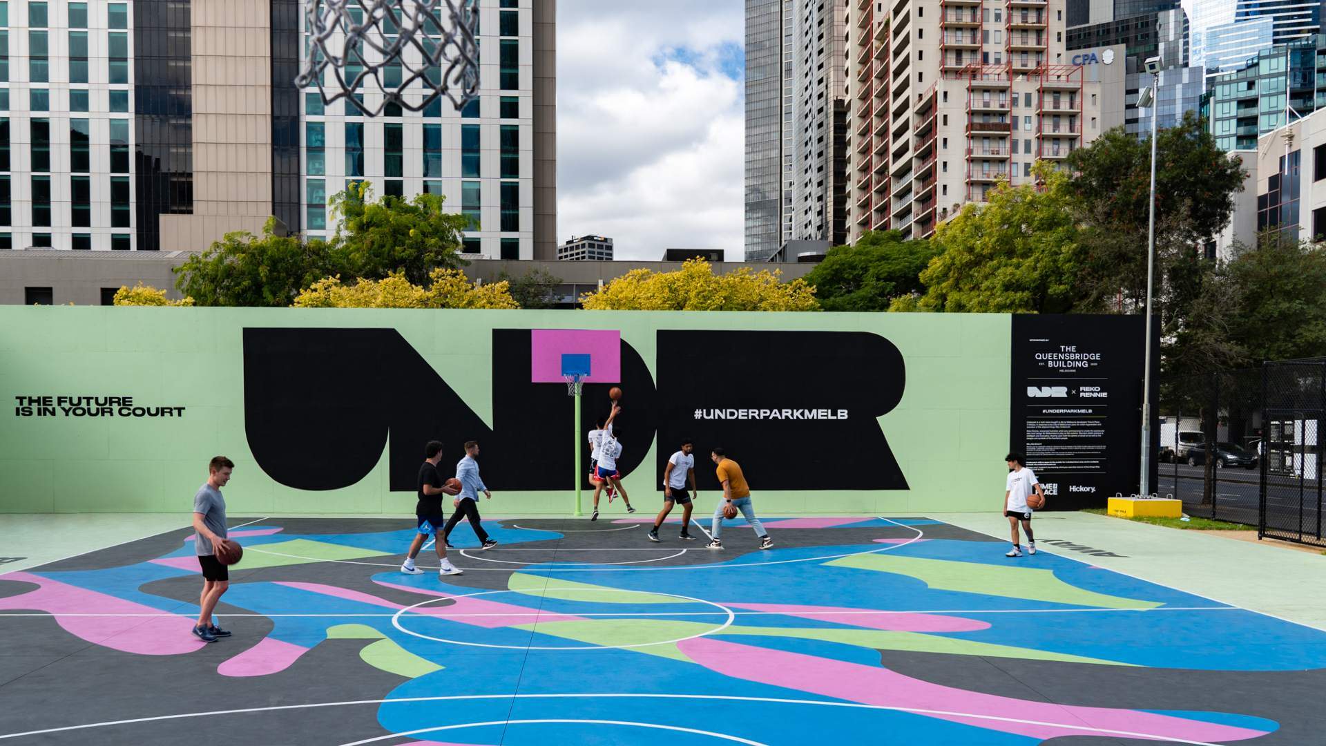 Reko Rennie Has Transformed a Melbourne Basketball Court Into a Colourful Public Art Installation