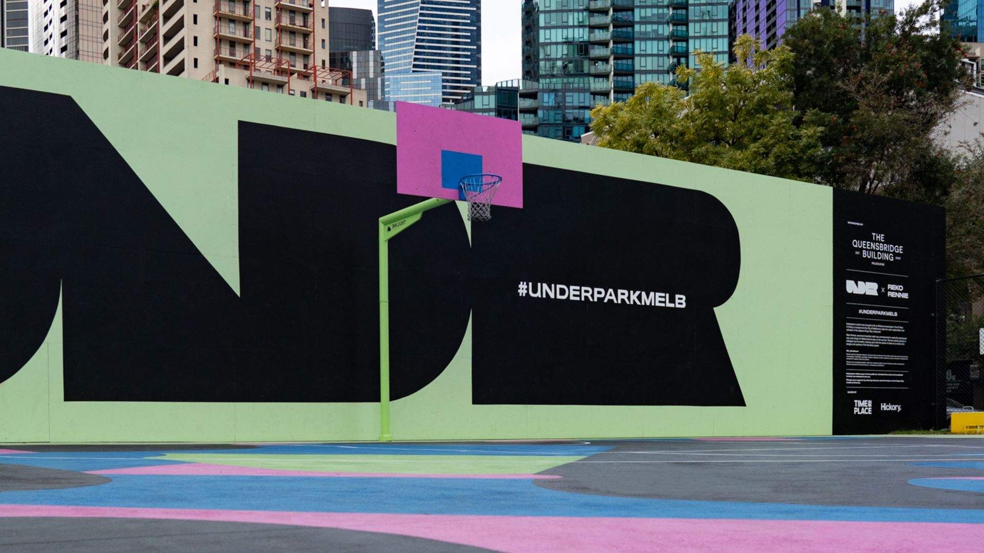 Reko Rennie Has Transformed a Melbourne Basketball Court Into a Colourful Public Art Installation