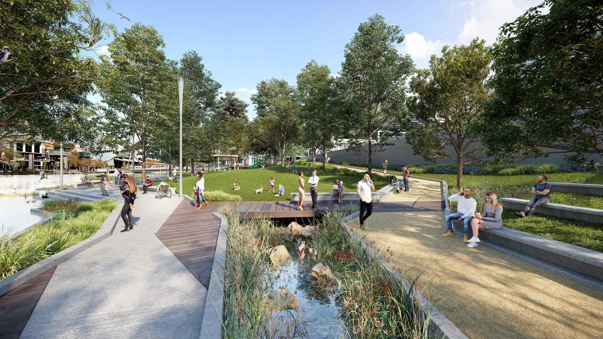 A Bigger, Greener Enterprize Park Has Reopened as Part of the Greenline Project