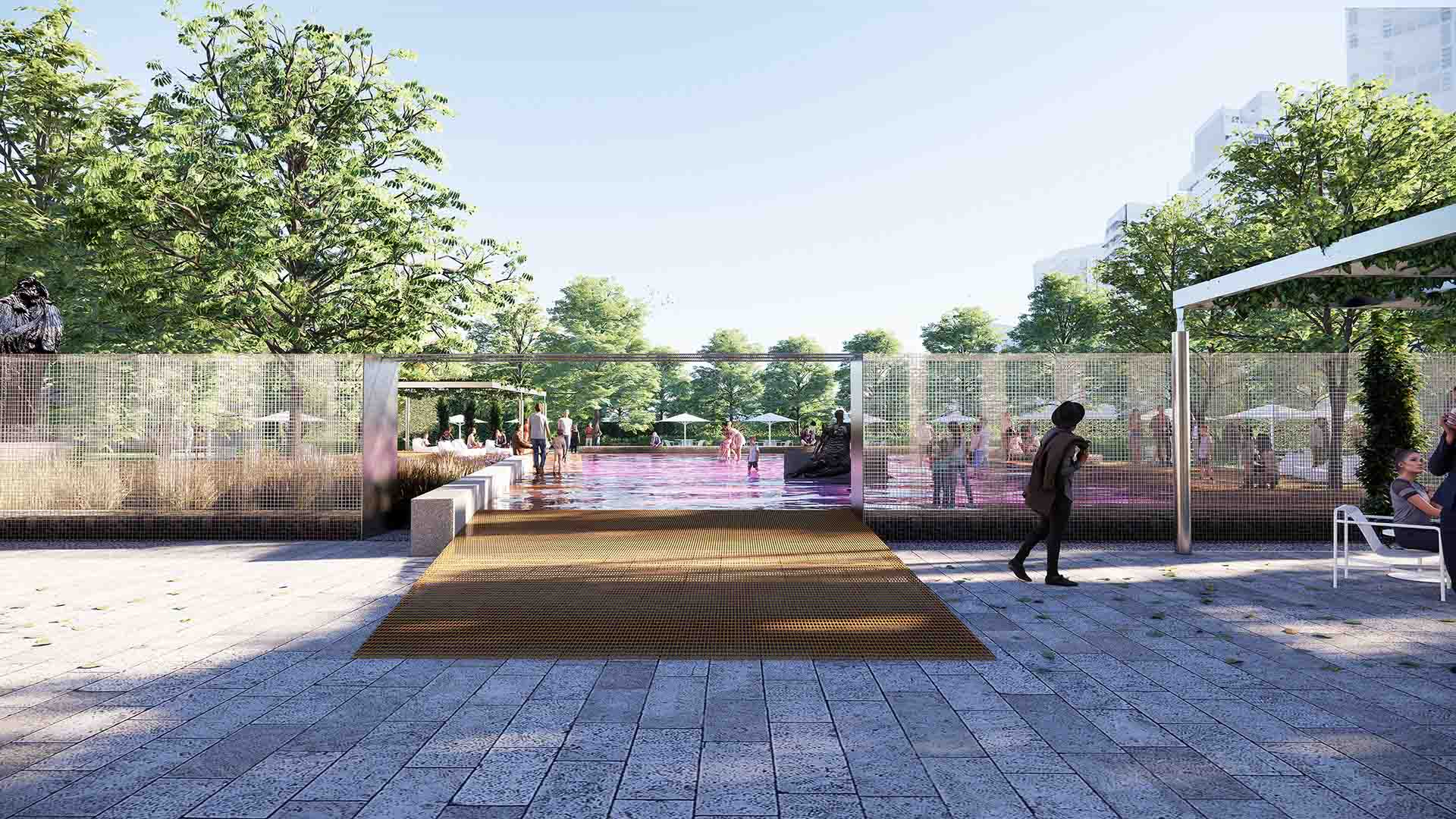 The National Gallery of Victoria's Garden Is Getting a New Pink Pond That You Can Wade Through