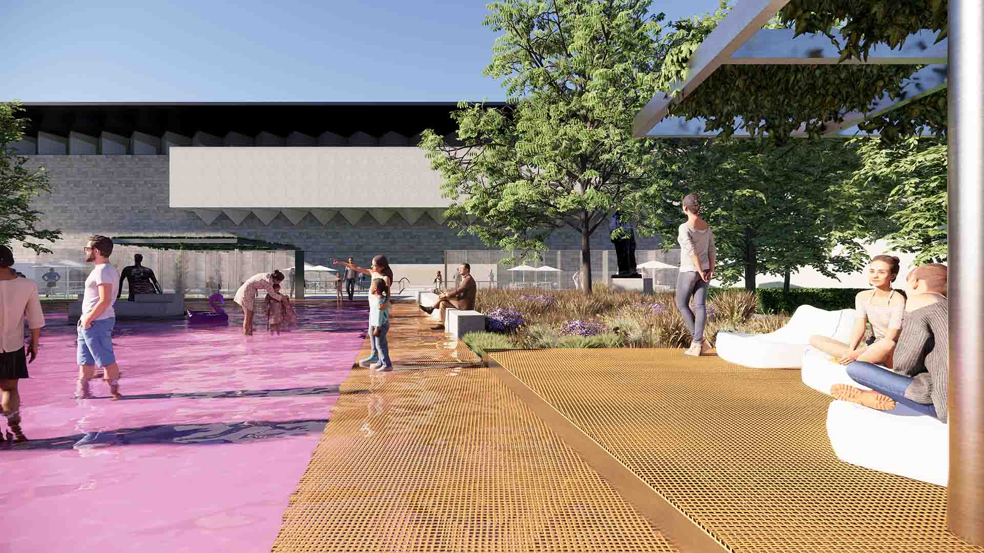 The National Gallery of Victoria's Garden Is Getting a New Pink Pond That You Can Wade Through
