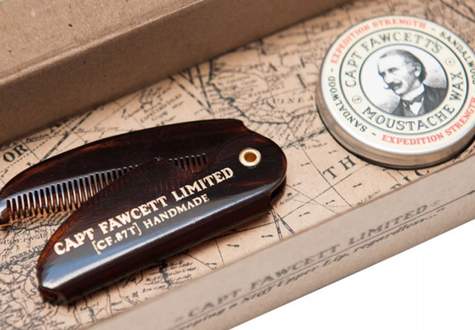 Captain Fawcett's Expedition Strength Moustache Wax & Comb Set