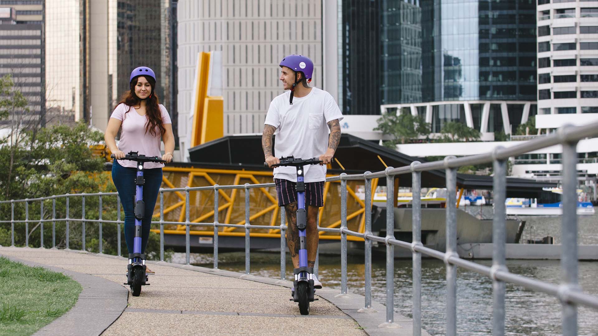 Beam Is Brisbane's New Purple-Hued E-Bike and E-Scooter Service with Designated Parking Spots