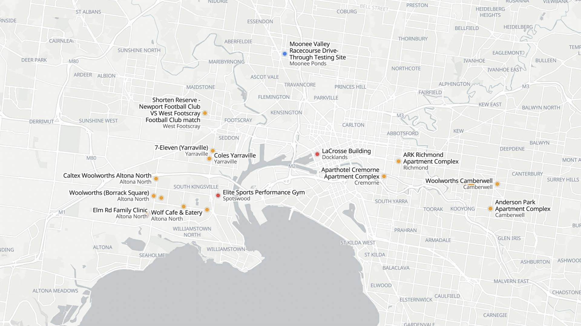 This Interactive Map Shows COVID-19 Case Alerts for Victorian Venues