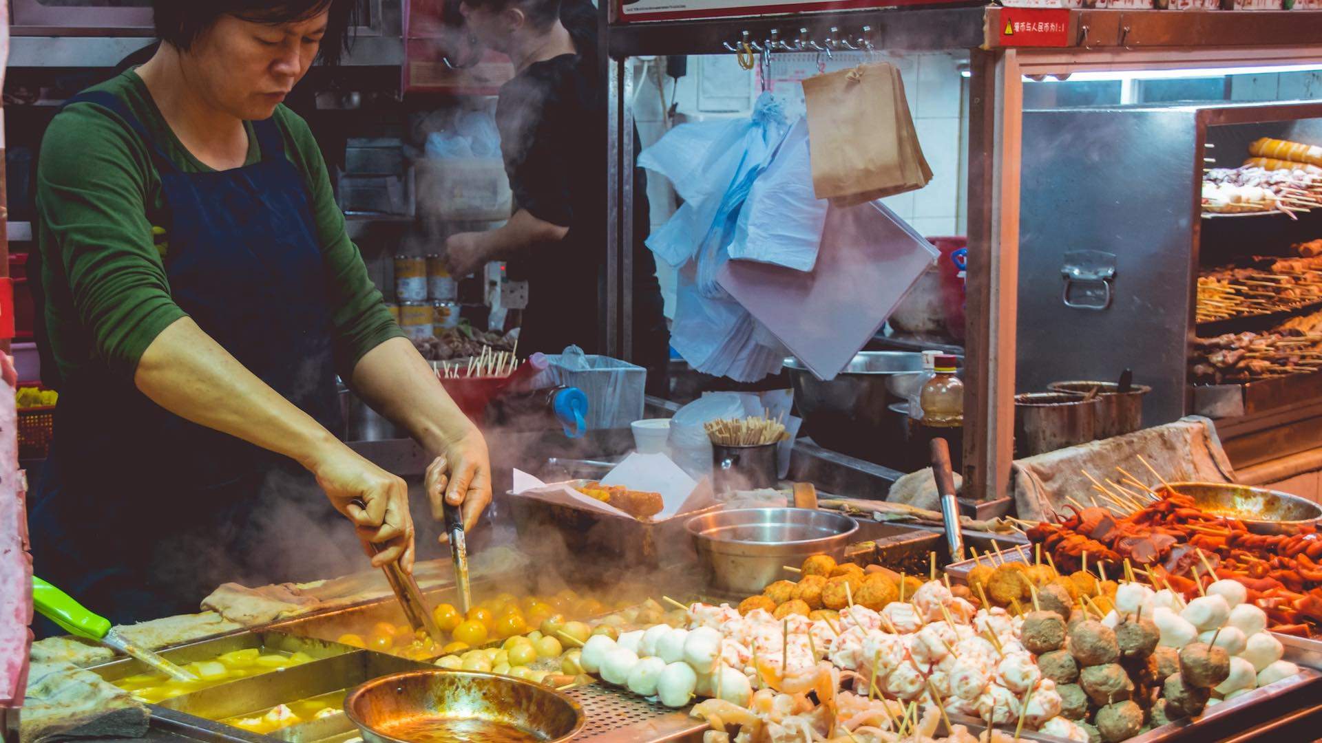 Sample Hong Kong street food