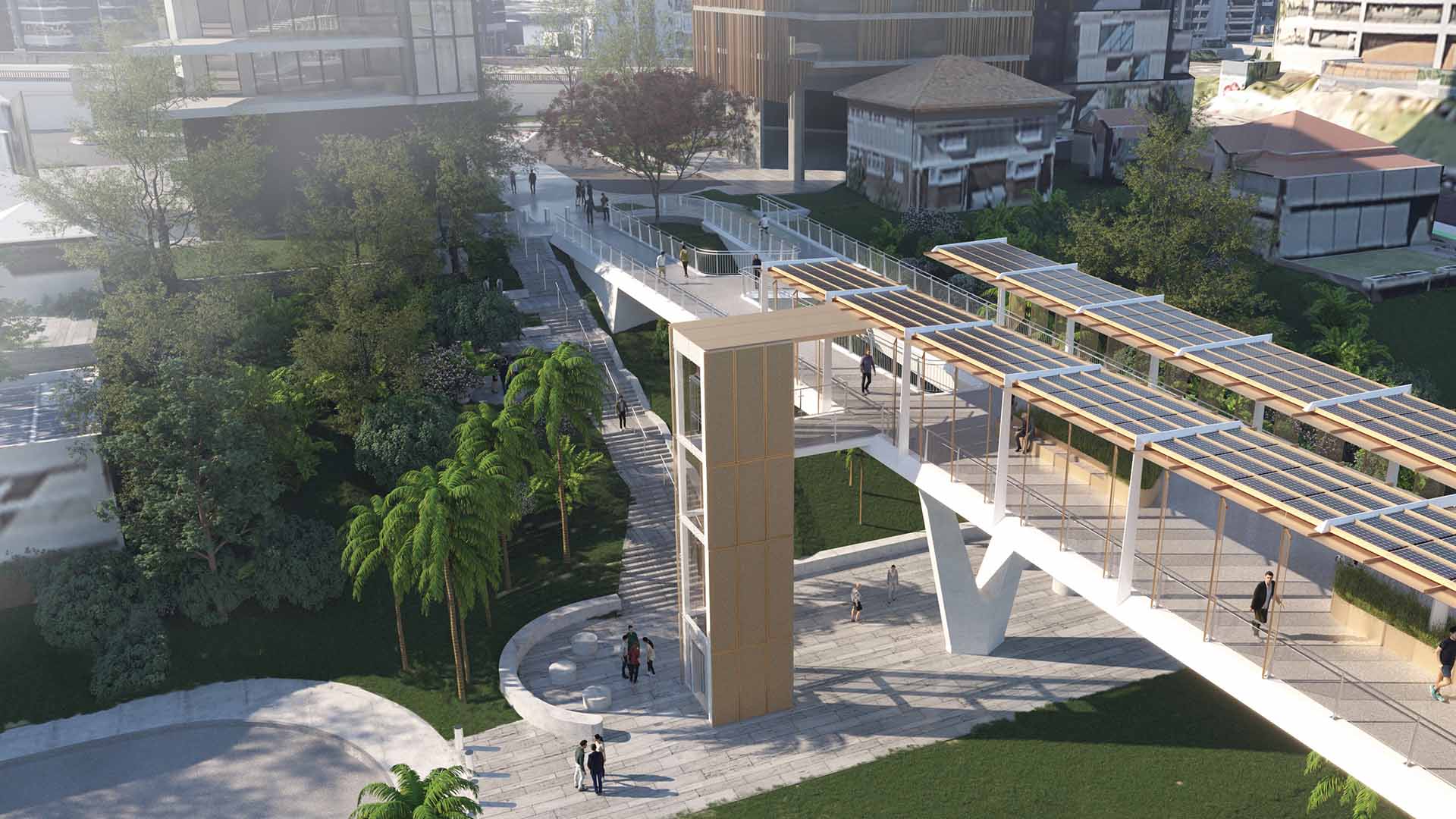 Kangaroo Point's New Green Bridge Is Set to Include an Overwater Bar and Restaurant