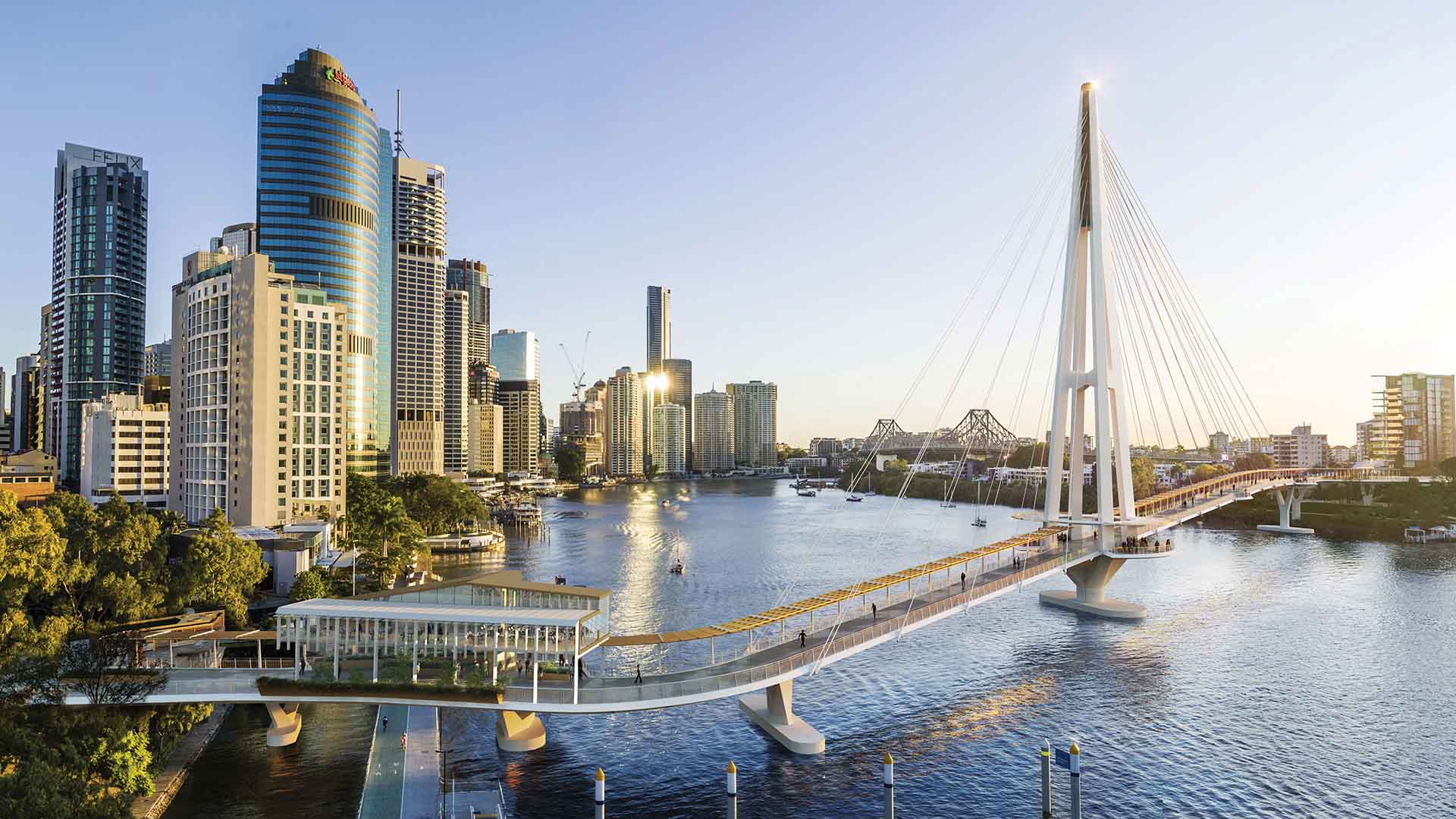 Kangaroo Point's New Green Bridge Is Set to Include an Overwater Bar and Restaurant