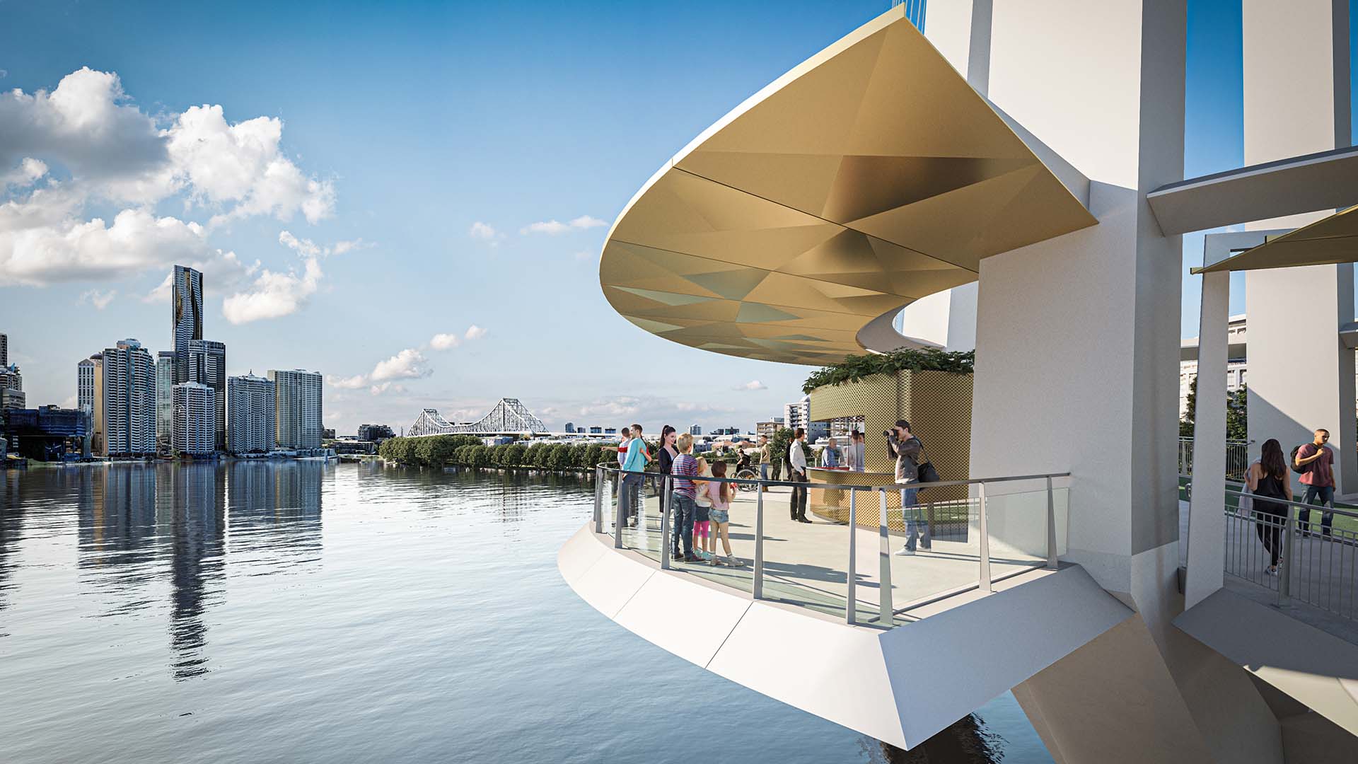 Kangaroo Point's New Green Bridge Is Set to Include an Overwater Bar and Restaurant