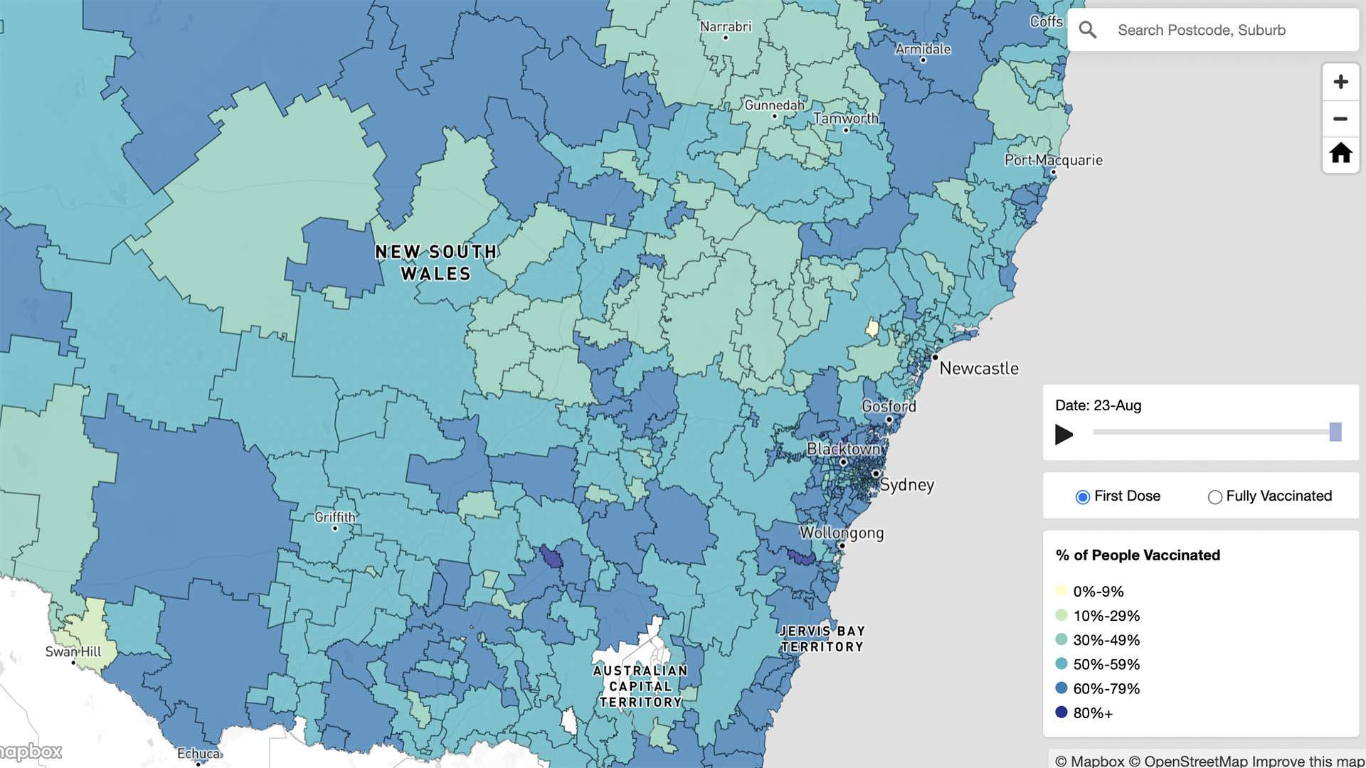 Post Code Map Nsw This Helpful Interactive Map Shows Nsw's Covid-19 Vaccination Rates By  Postcode - Concrete Playground