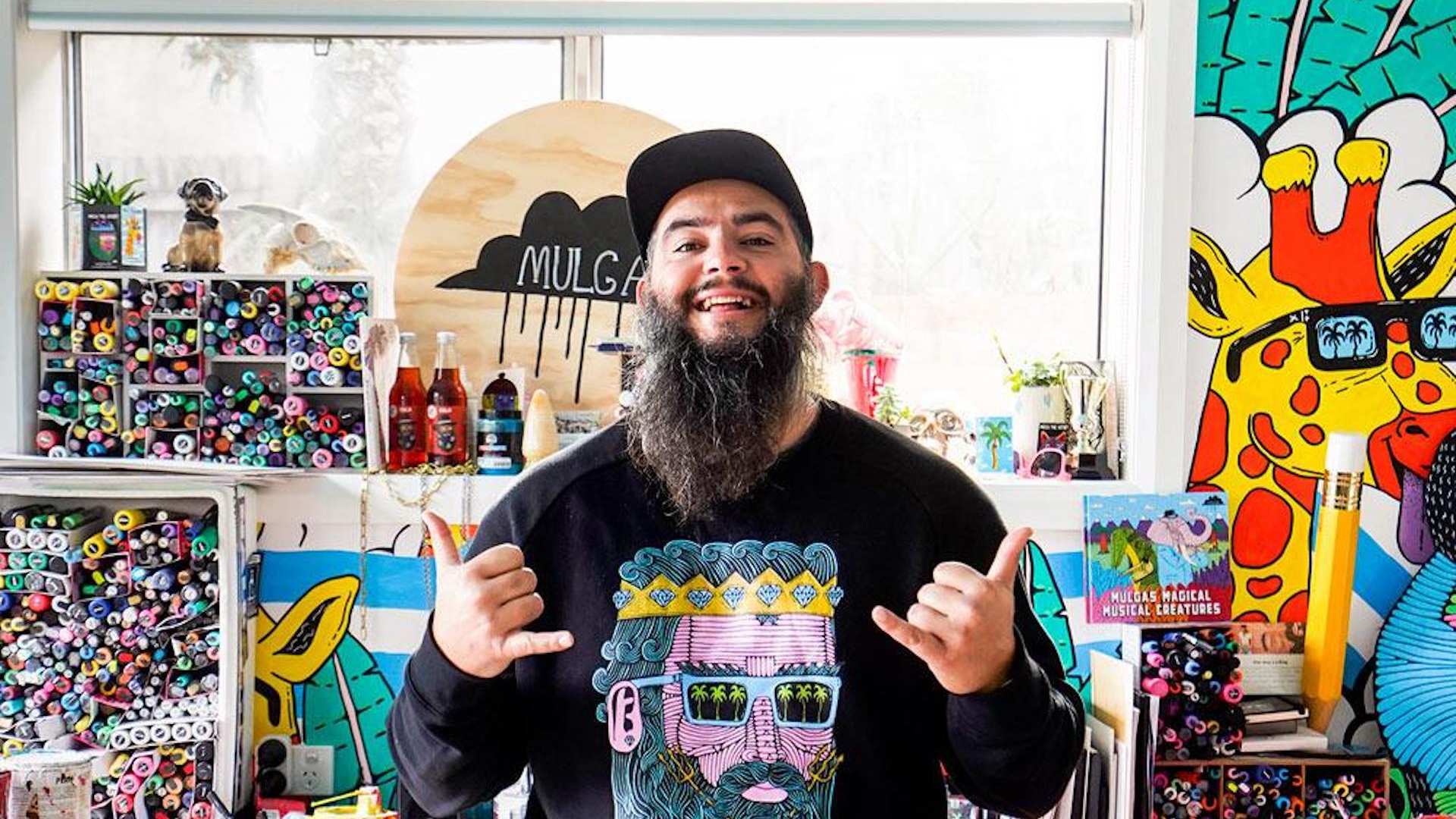 Bearded Dudes and Surfing Koalas: A Look Into the Colourful World of Mulga the Artist and His Plans for Summer