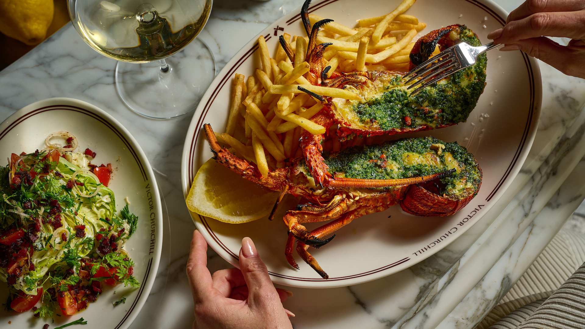 lobster and chips at Victor Churchill, butcher in armadale, melbourne