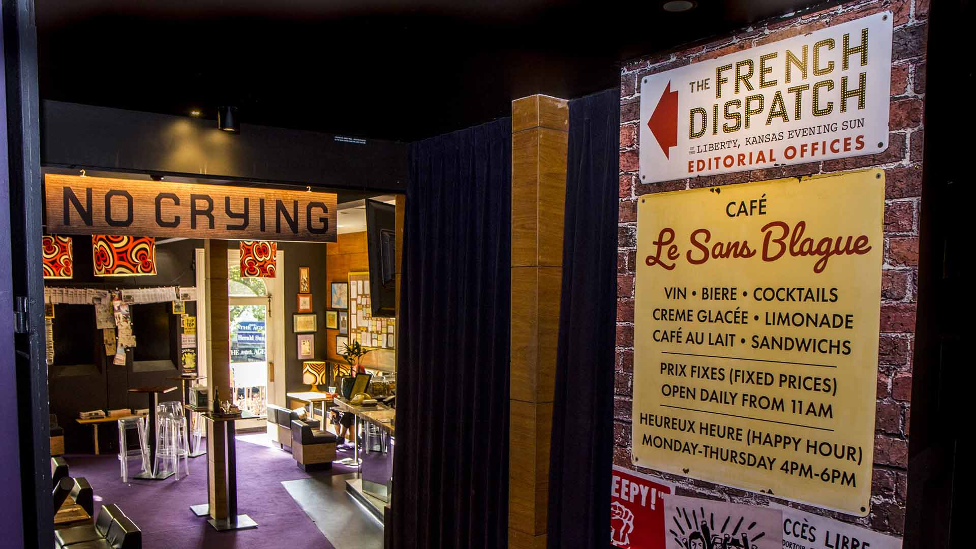 A Wes Anderson-Themed Bar Inspired by 'The French Dispatch' Has Popped Up at Cinema Nova 