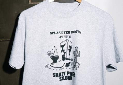Shady Pines Saloon 'Splash Yer Boots' T-Shirt