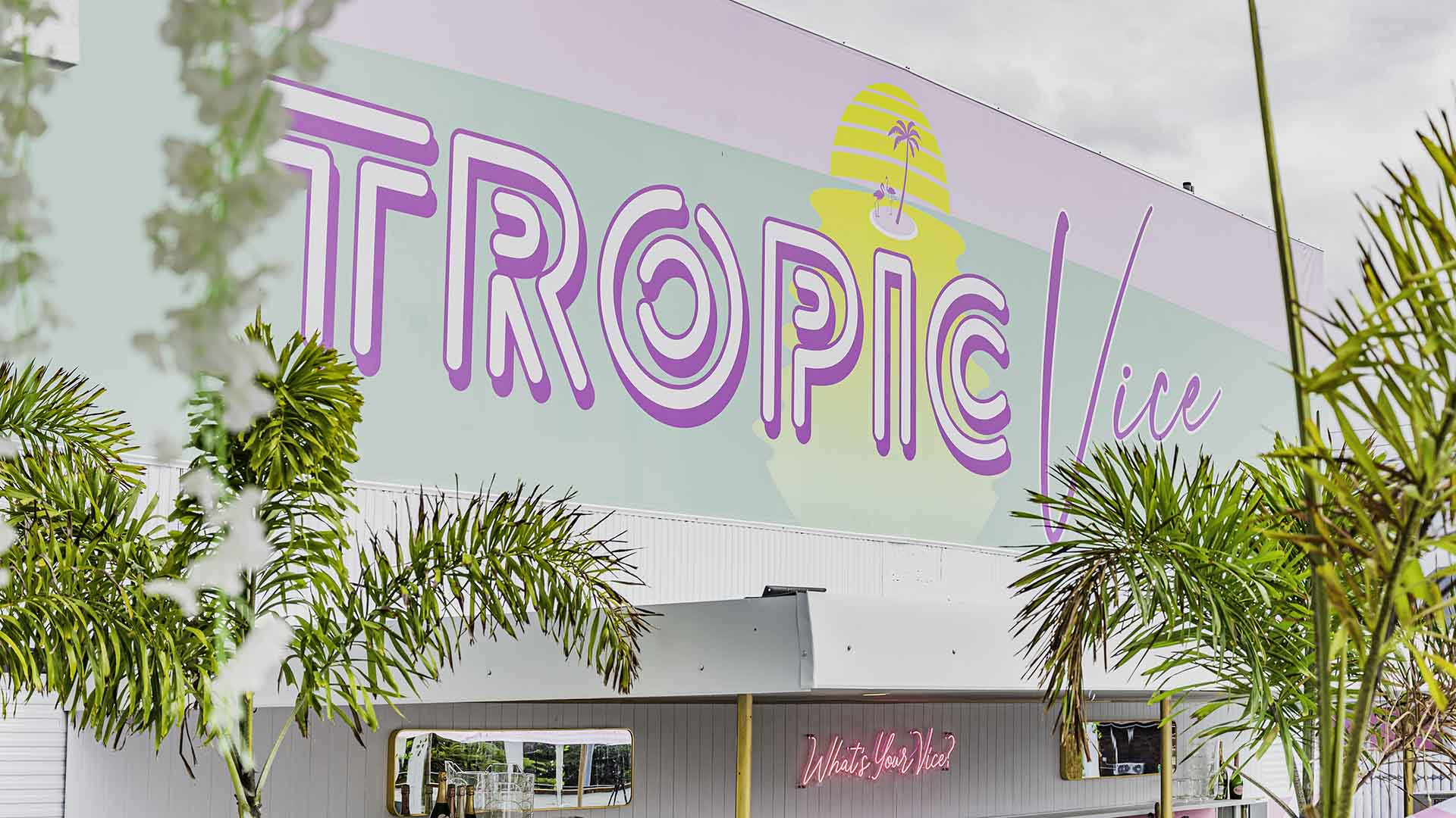 Tropic Vice Is Mermaid Beach's New Pastel-Heavy, Palm Springs and Miami-Inspired Rooftop Bar