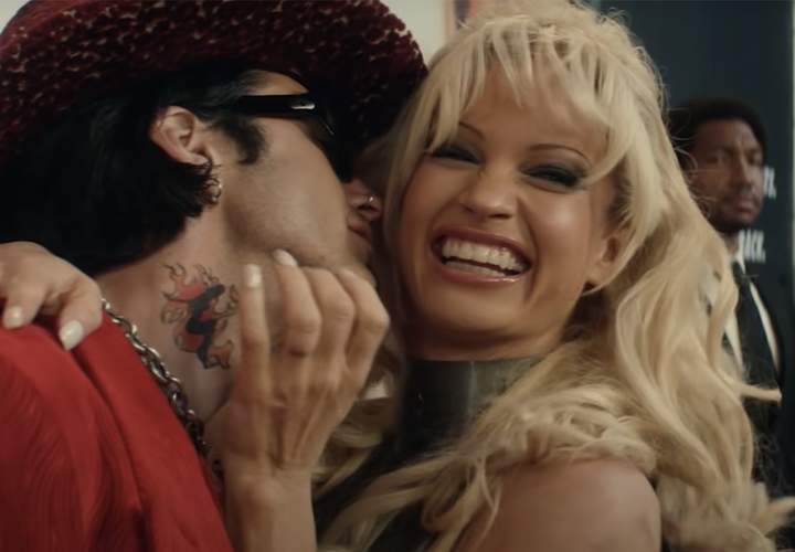 Background image for The Full Trailer for Disney+'s 'Pam & Tommy' Combines Red Swimsuits, Mullets and Sex-Tape Chaos