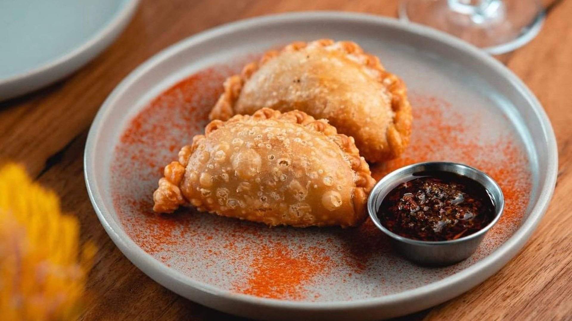 Two empanadas on a plate