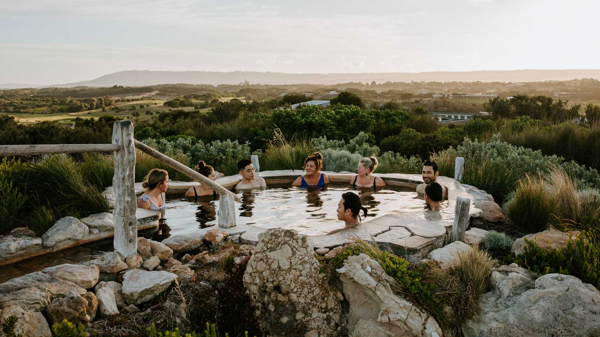 Peninsula Hot Springs, open on Christmas day in Melbourne.