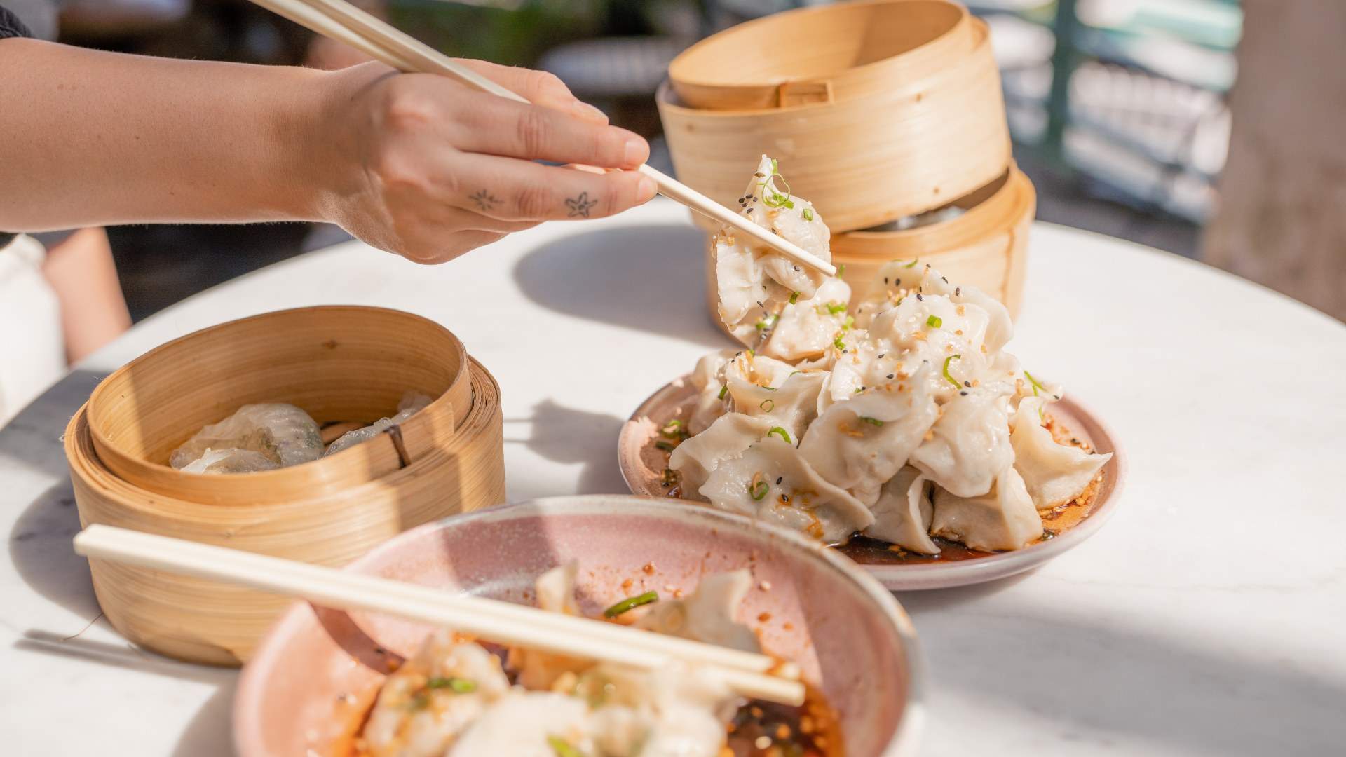 Dumplings on a table