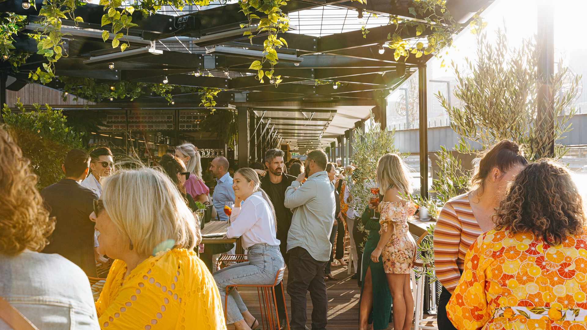 Crowd of people on the deck of Yarra Botanica