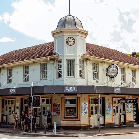 The exterior of The Vic on the Park - one of the best pubs in Sydney.