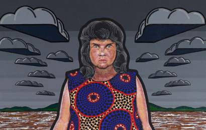 Background image for Blak Douglas' Portrait of Artist Karla Dickens in the Lismore Floods Has Won the 2022 Archibald Prize