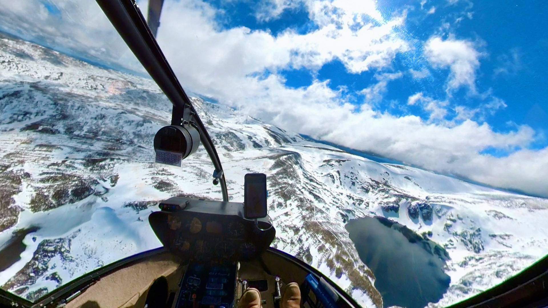 helicopter view mountain