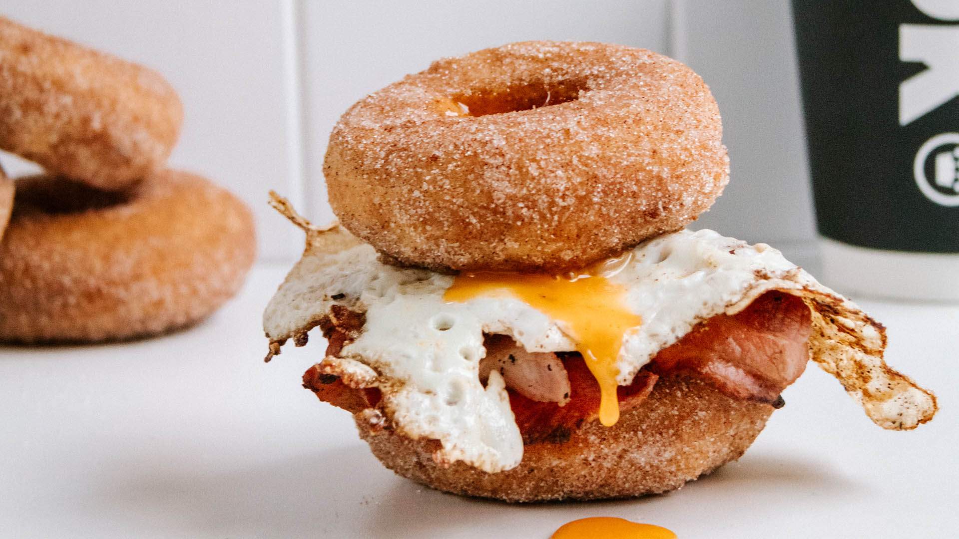 Free Bacon and Egg Doughnut Burgers