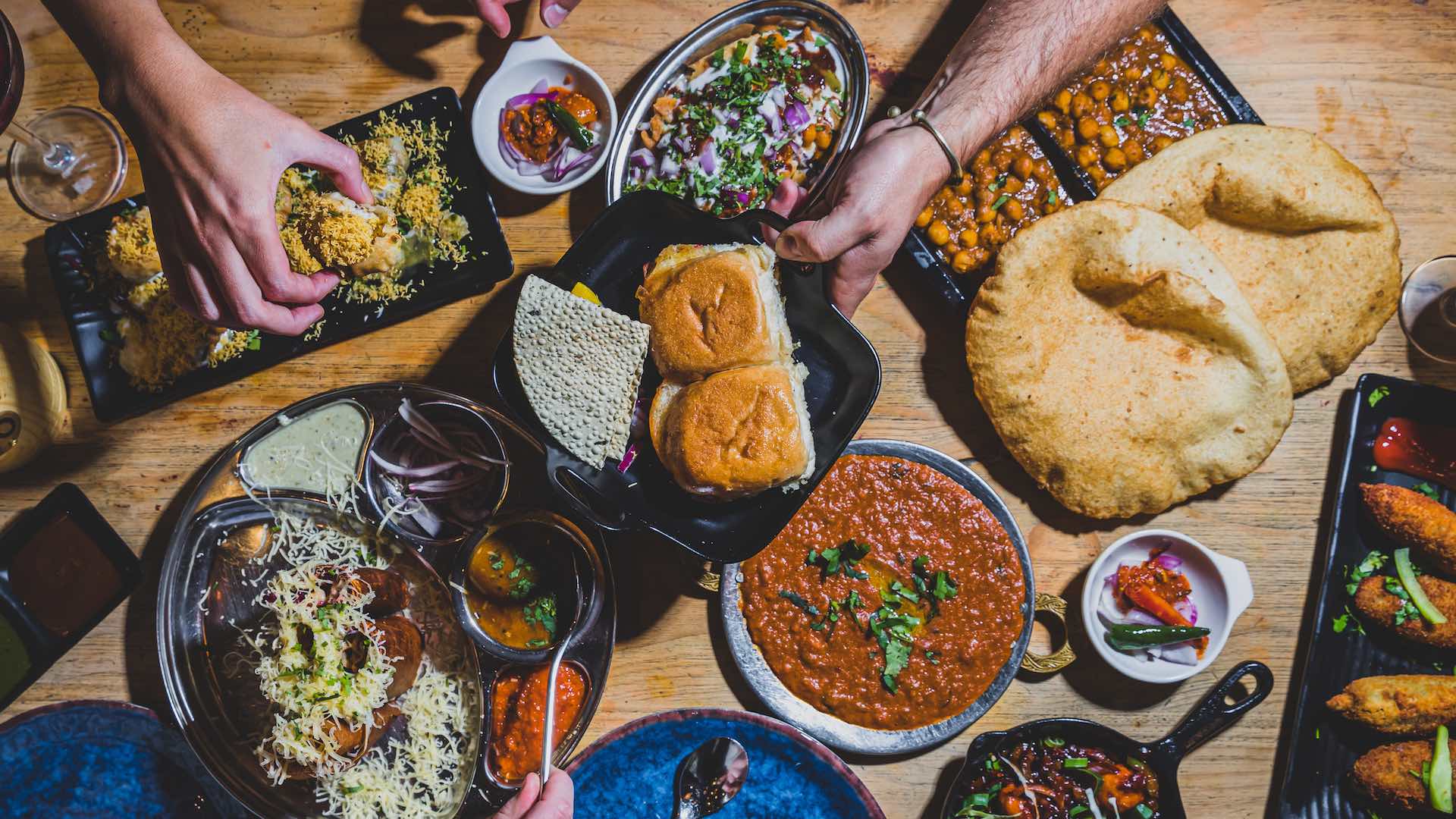 a feast of curries at Chatkazz — one of the best vegan restaurants in Sydney